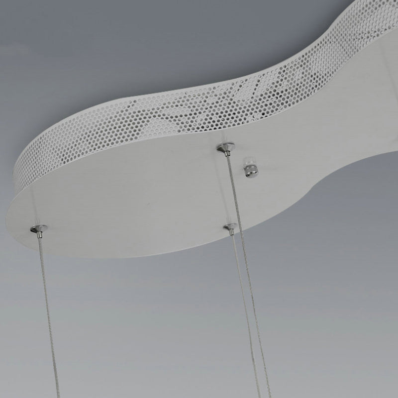 C-Shaped LED Pendant Lamp Kit - Minimalist Metal Design with Warm/White Light and Round/Linear Canopy