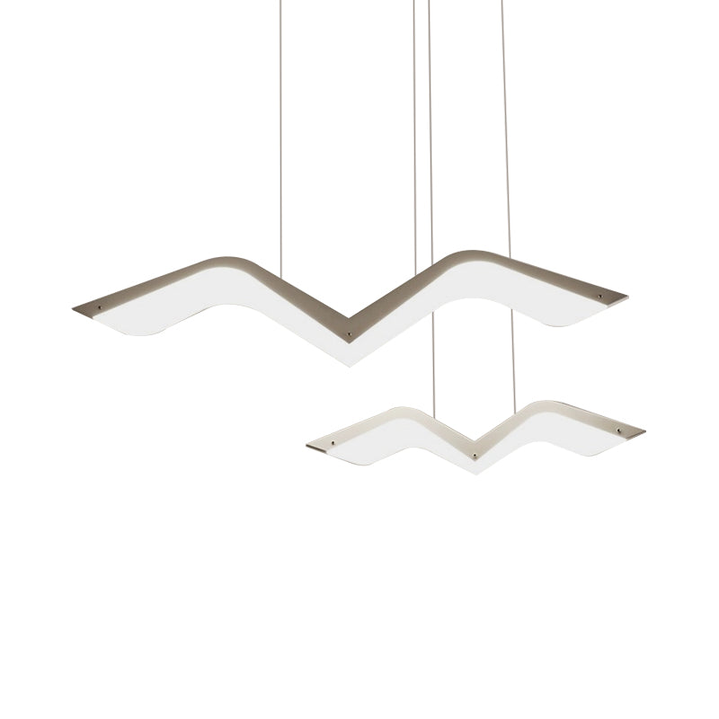 Seagull Multi Light Pendant LED Hanging Lamp in Elegant White Acrylic Shade - Choose from 2, 3, 4 or 5 Lights