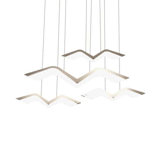 Seagull Multi Light Pendant LED Hanging Lamp in Elegant White Acrylic Shade - Choose from 2, 3, 4 or 5 Lights