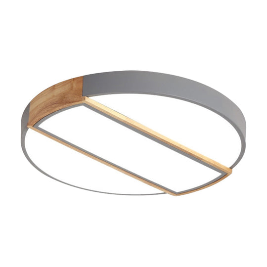 Nordic Circle Led Flush Mount Light - Acrylic Diffuser 12/16/19.5 Width Ceiling Lamp In