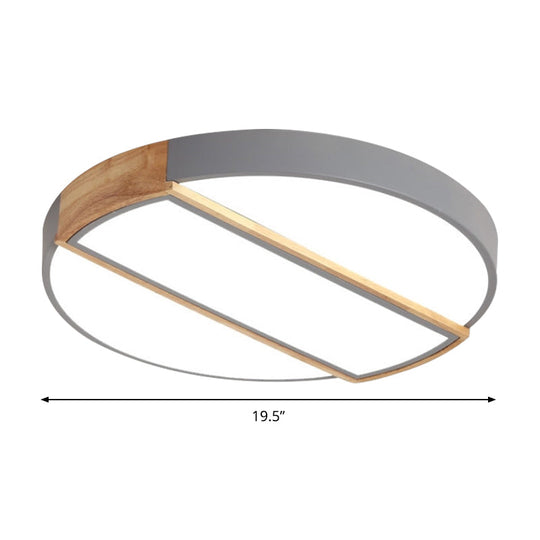 Nordic Circle LED Flush Mount Light - Acrylic Diffuser - 12"/16"/19.5" Width - LED Ceiling Lamp in Green/Grey/Pink/White for Baby Room