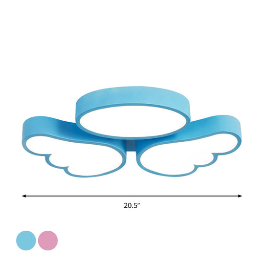 Plafonnier à aile ronde - Éclairage encastré à LED en acrylique de dessin animé - Décoration de chambre