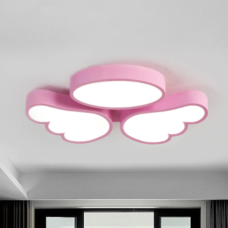 Round Wing Flush Ceiling Light - Cartoon Acrylic Led Flushmount Lighting Bedroom Decor