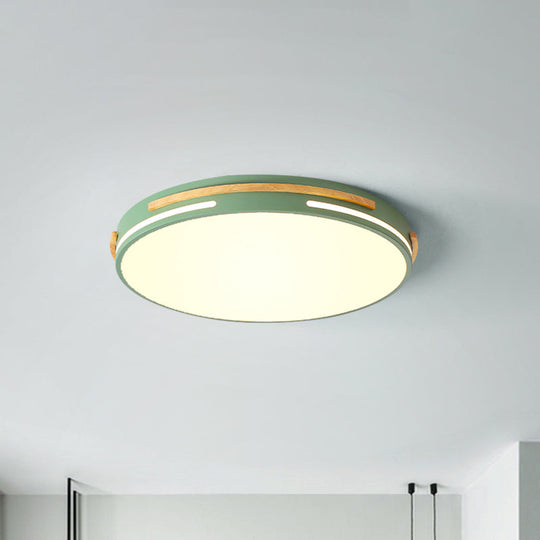 Luminaire encastré à LED en acrylique Simplicity pour salon - Blanc/vert, design rond