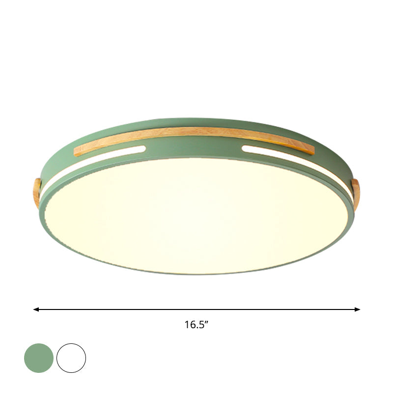 Luminaire encastré à LED en acrylique Simplicity pour salon - Blanc/vert, design rond
