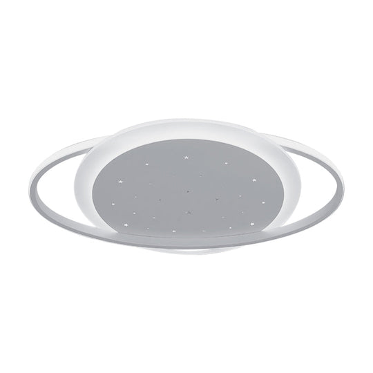 Saturn Led Flush Ceiling Light With Stylish Star Design Sleek Acrylic Fixture In White