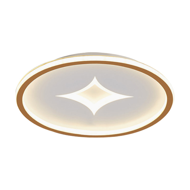 Lampe à encastrer ronde simple : éclairage LED en acrylique noir/doré, lumière chaude/blanche pour chambre à coucher