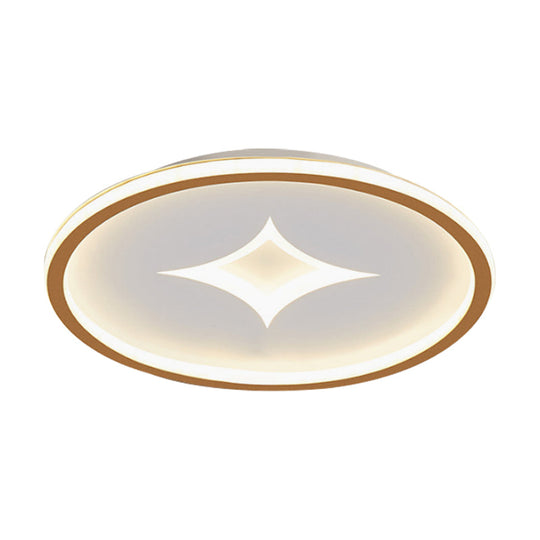 Lampe à encastrer ronde simple : éclairage LED en acrylique noir/doré, lumière chaude/blanche pour chambre à coucher