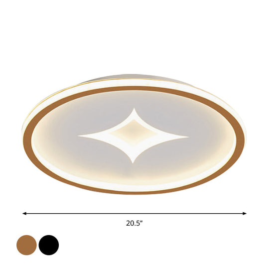 Lampe à encastrer ronde simple : éclairage LED en acrylique noir/doré, lumière chaude/blanche pour chambre à coucher