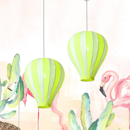 Cartoon Fabric Balloon Hanging Pendant Light Fixture | 1 In Red/Blue/Green For Play Room