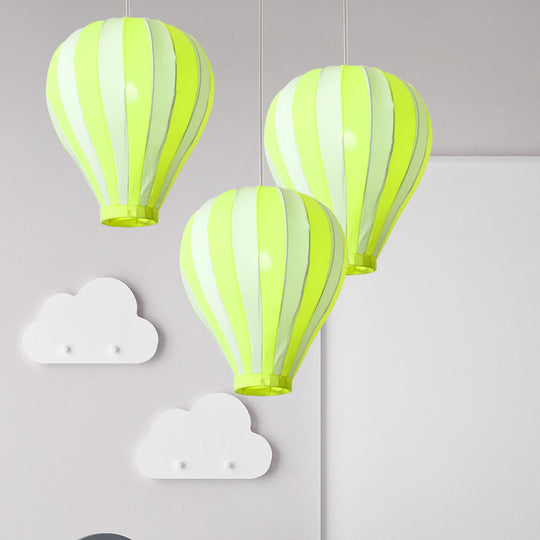Cartoon Fabric Balloon Hanging Pendant Light Fixture | 1 In Red/Blue/Green For Play Room
