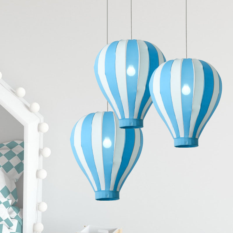 Cartoon Fabric Balloon Hanging Pendant Light Fixture | 1 In Red/Blue/Green For Play Room