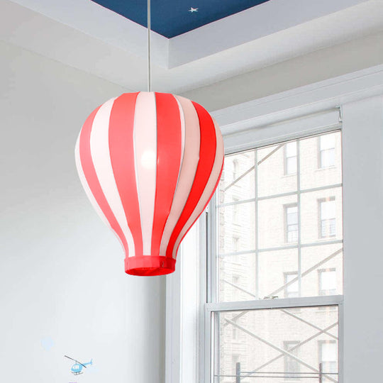 Cartoon Fabric Balloon Hanging Pendant Light Fixture | 1 In Red/Blue/Green For Play Room