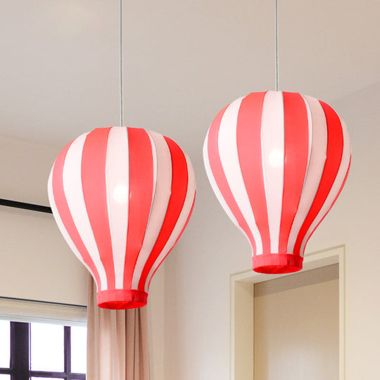 Cartoon Fabric Balloon Hanging Pendant Light Fixture | 1 In Red/Blue/Green For Play Room