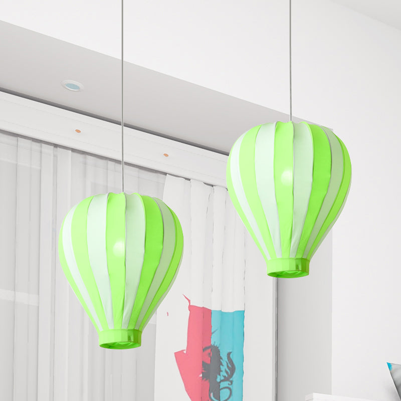 Cartoon Fabric Balloon Hanging Pendant Light Fixture | 1 In Red/Blue/Green For Play Room