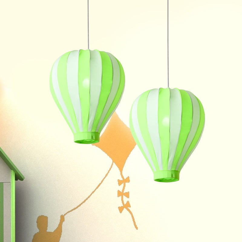 Cartoon Fabric Balloon Hanging Pendant Light Fixture | 1 In Red/Blue/Green For Play Room