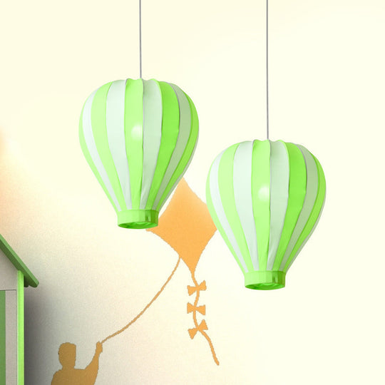 Cartoon Fabric Balloon Hanging Pendant Light Fixture | 1 In Red/Blue/Green For Play Room