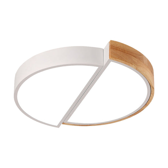 Macaron Loft LED Flush Mount Ceiling Light - Half Circle Restaurant Ceiling Lamp in Green/Pink/White