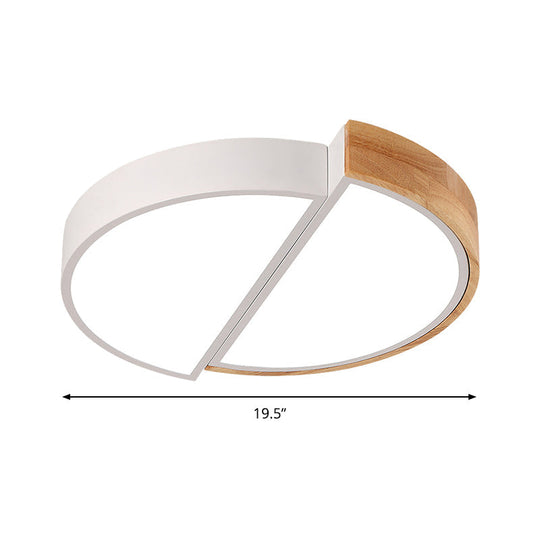 Macaron Loft LED Flush Mount Ceiling Light - Half Circle Restaurant Ceiling Lamp in Green/Pink/White