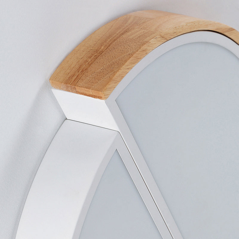 Macaron Loft LED Flush Mount Ceiling Light - Half Circle Restaurant Ceiling Lamp in Green/Pink/White