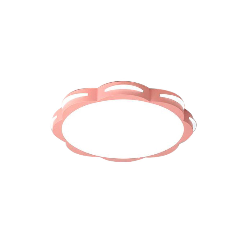 Flush Mount Macaron LED Ceiling Light with Acrylic Floral Shade - Ideal for Girls' Bedroom