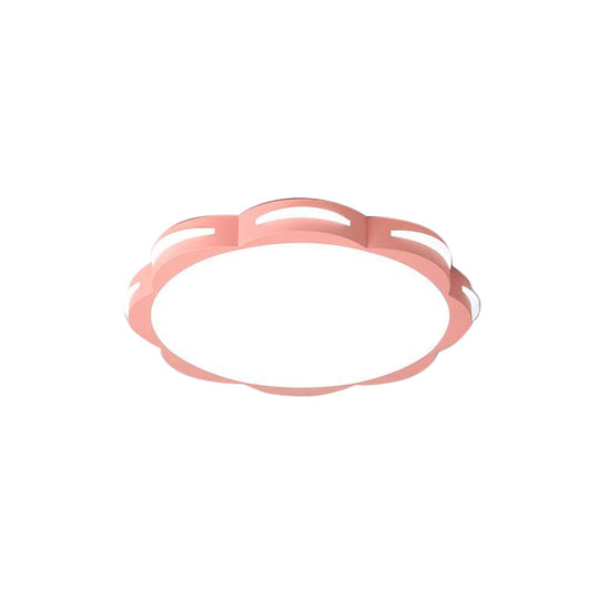 Flush Mount Macaron LED Ceiling Light with Acrylic Floral Shade - Ideal for Girls' Bedroom