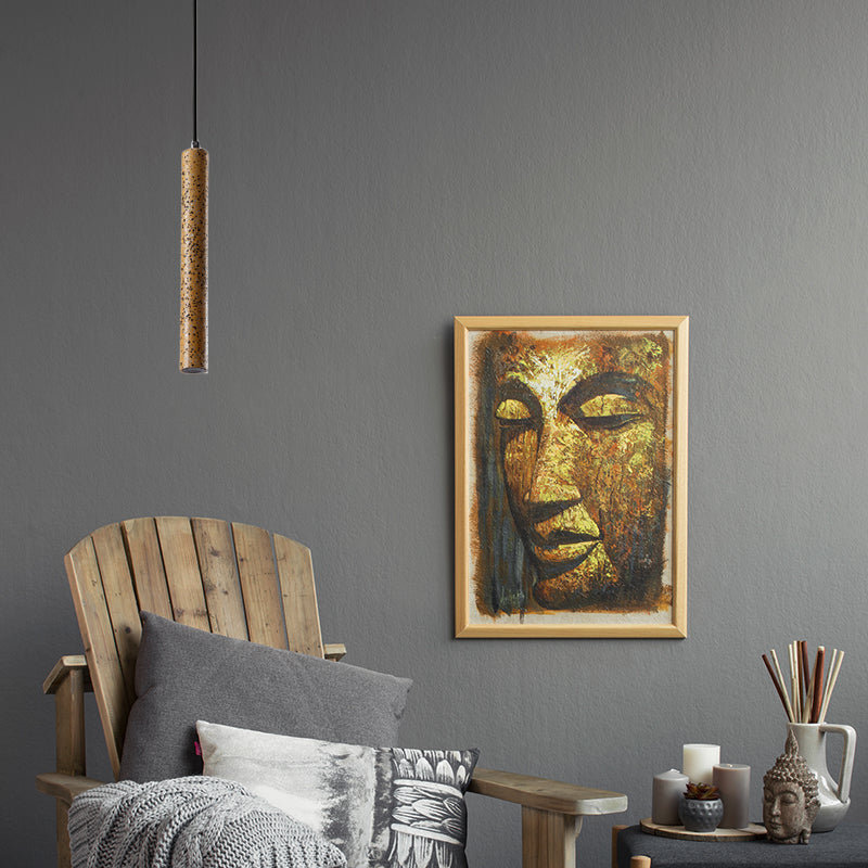 Nordic Cement Tube Pendant Light - 1 Light, Yellow/Blue/Green - 12"/21.5"H