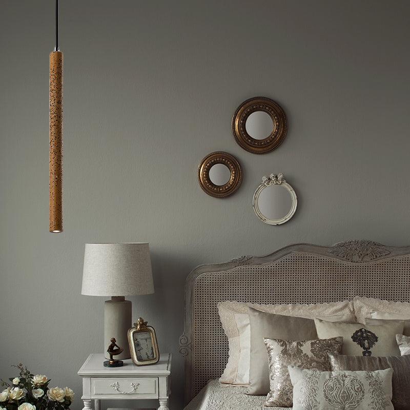 Nordic Cement Tube Pendant Light - 1 Light, Yellow/Blue/Green - 12"/21.5"H