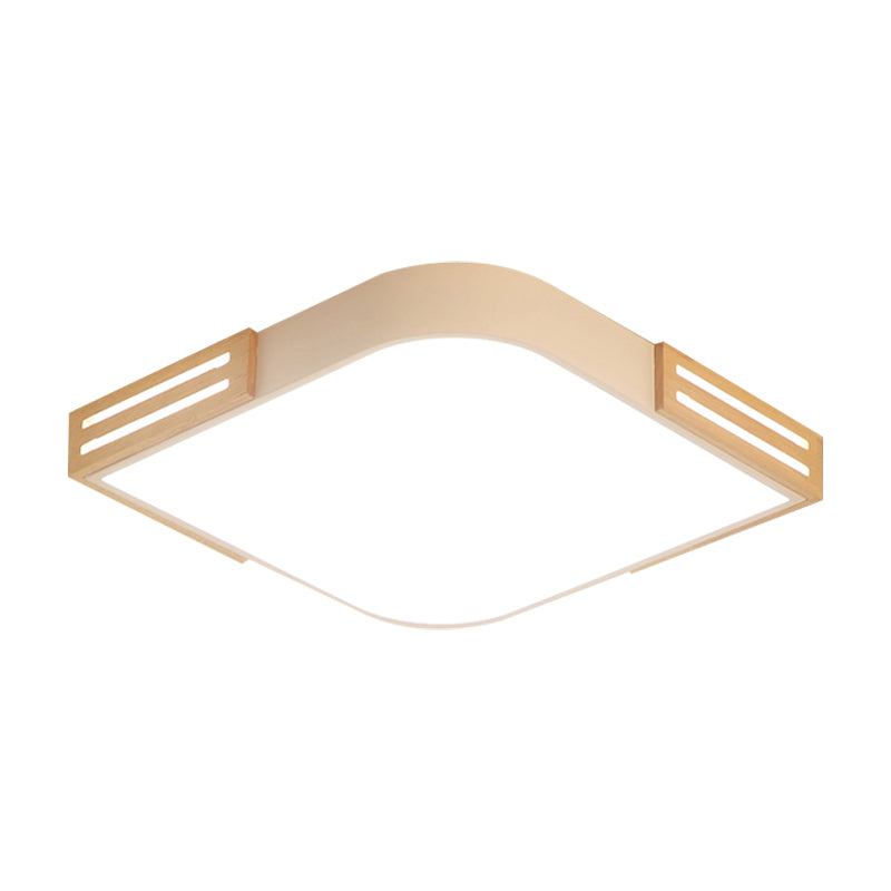 White Square LED Flush Ceiling Light - Modern Acrylic Lamp for Dining Room (16"/19.5")