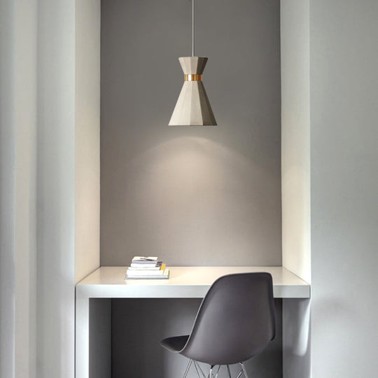 Nordic Cement Geometric Pendant Light Grey 1-Light 9/10 Wide