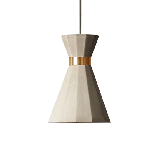 Modern Nordic Geometric Pendant Light - Grey Cement, 9"/10" Wide