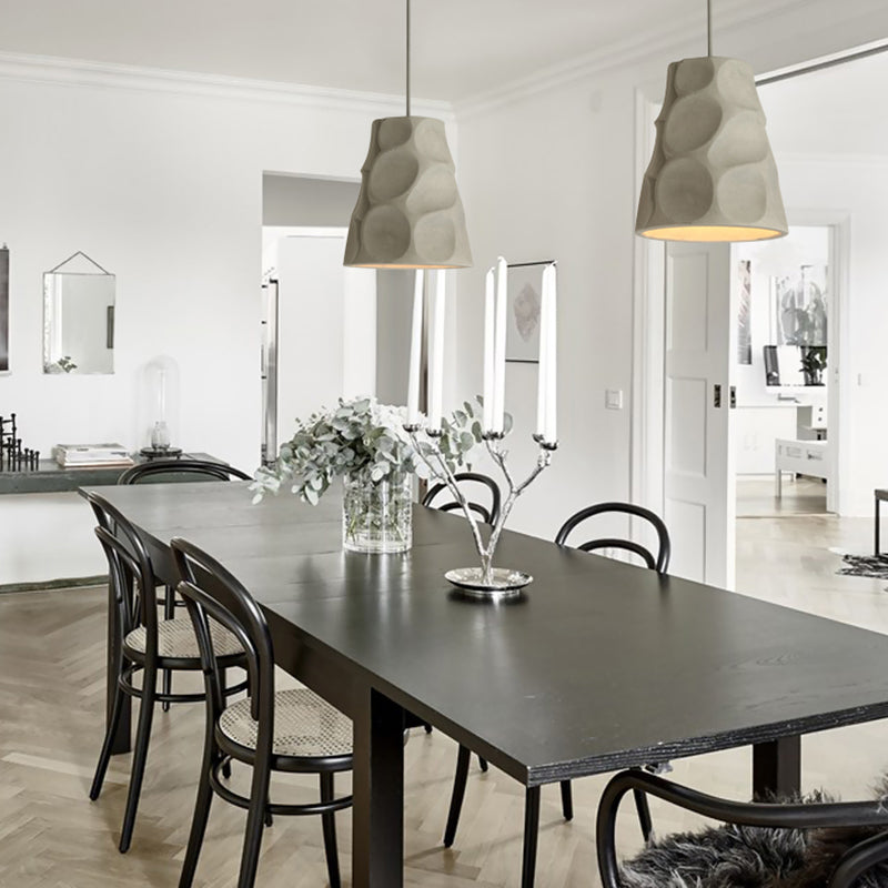 Nordic Style Grey Concrete Cone Pendant Light With 1-Light
