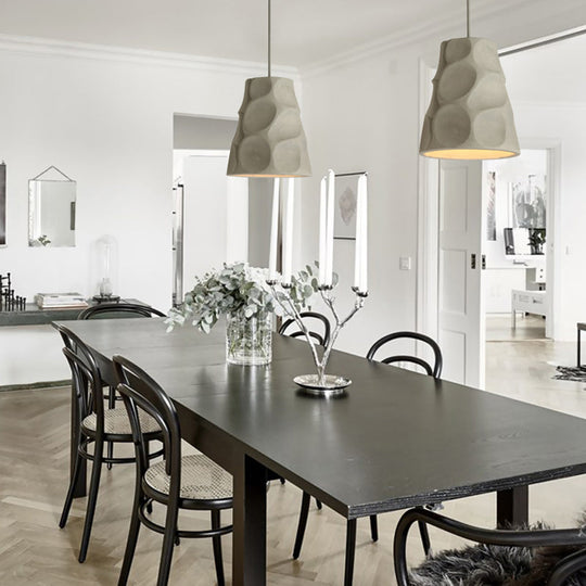 Nordic Style Grey Concrete Cone Pendant Light With 1-Light