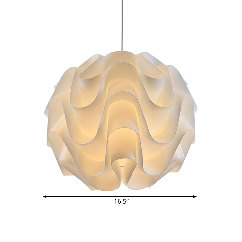 Acrylic Meringue Ceiling Light - Single White Pendant Simple & Stylish Design 7/9/12 Wide