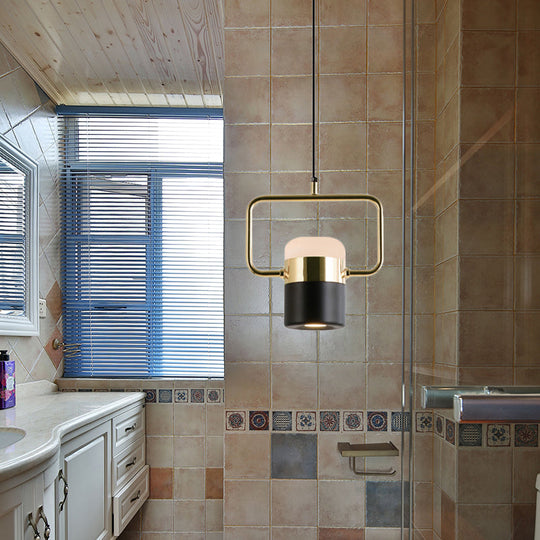 Margaret - Modern Black/White Cylinder Pendant Lamp Led Steel And Glass Hanging Lighting With