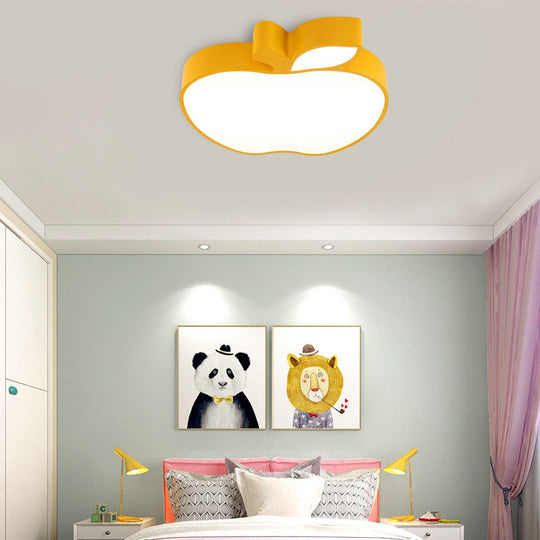 Apple Shape LED Flush Mount Ceiling Light for Children's Bedroom - Modern Style