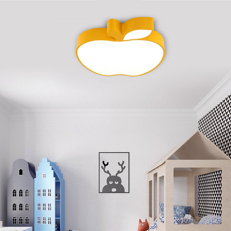 Apple Shape LED Flush Mount Ceiling Light for Children's Bedroom - Modern Style