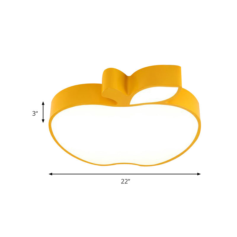 Apple Shape LED Flush Mount Ceiling Light for Children's Bedroom - Modern Style