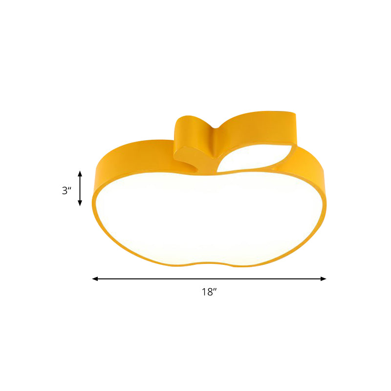 Apple Shape LED Flush Mount Ceiling Light for Children's Bedroom - Modern Style