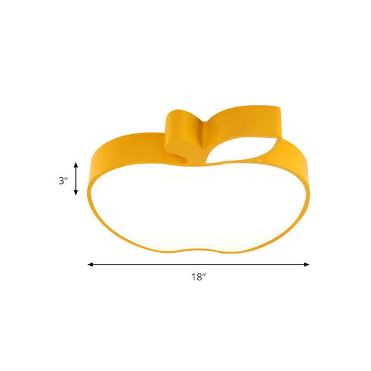 Apple Shape LED Flush Mount Ceiling Light for Children's Bedroom - Modern Style