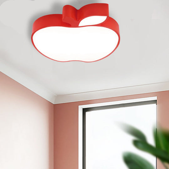 Apple Shape LED Flush Mount Ceiling Light for Children's Bedroom - Modern Style