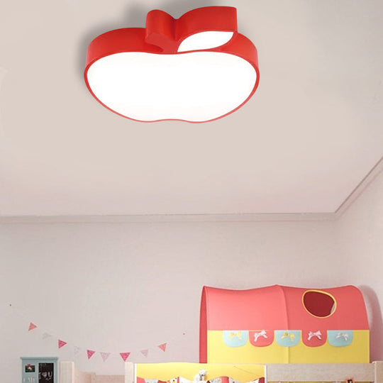 Apple Shape LED Flush Mount Ceiling Light for Children's Bedroom - Modern Style
