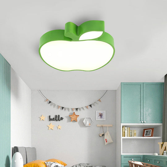 Apple Shape LED Flush Mount Ceiling Light for Children's Bedroom - Modern Style