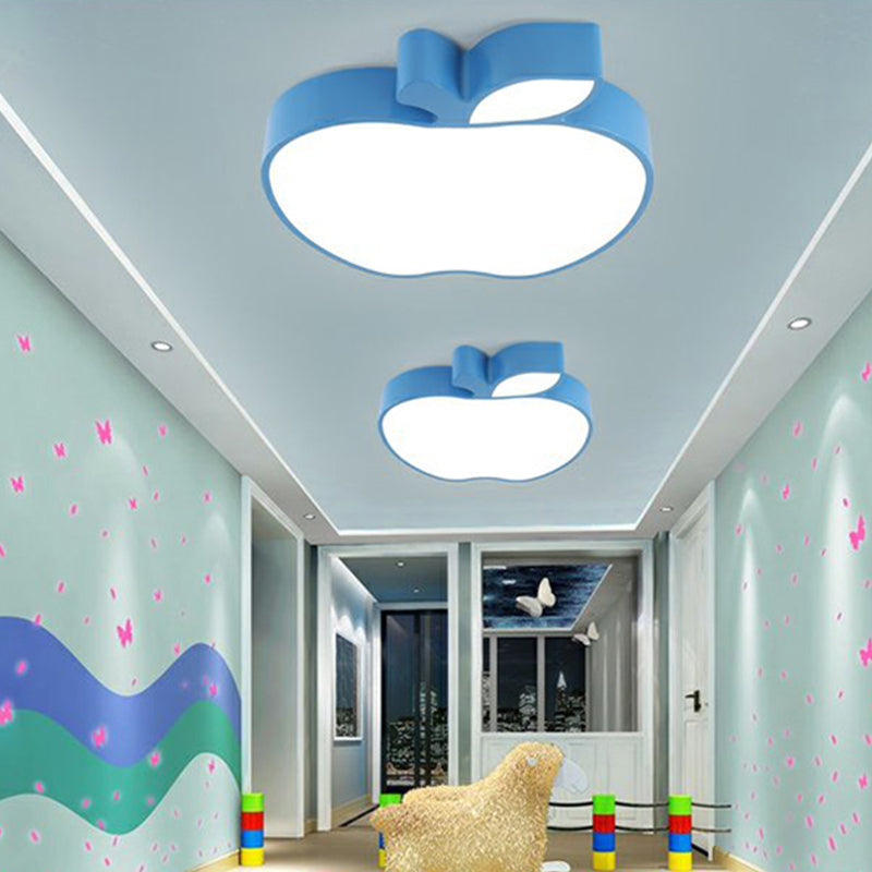Apple Shape LED Flush Mount Ceiling Light for Children's Bedroom - Modern Style
