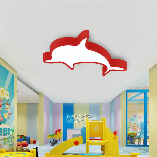Dolphin Acrylic Ceiling Lamp: Modern, Lovely, Flush Mount Light for Kindergarten
