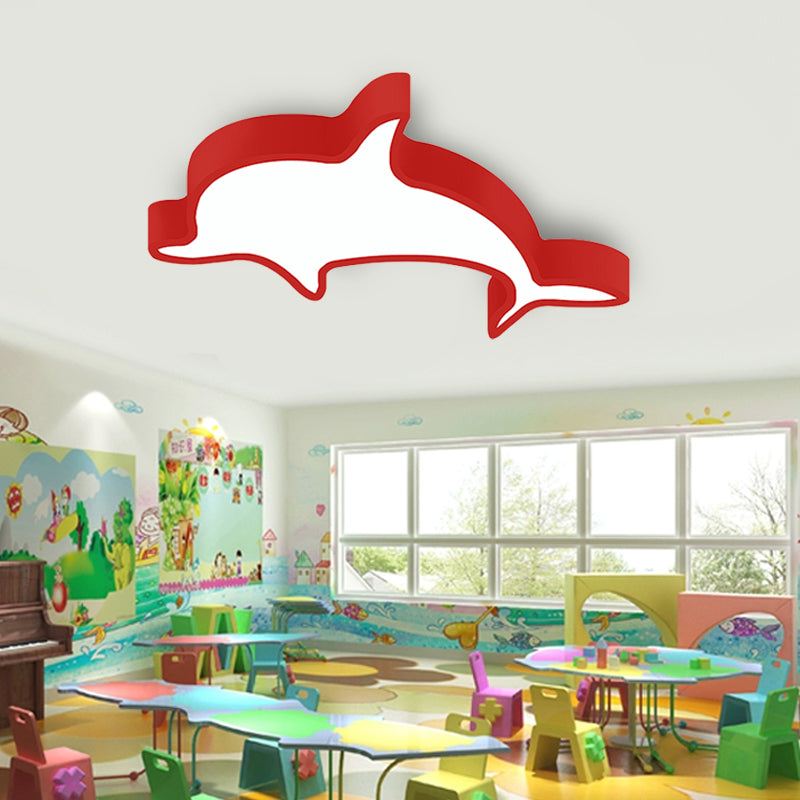 Dolphin Acrylic Ceiling Lamp: Modern, Lovely, Flush Mount Light for Kindergarten