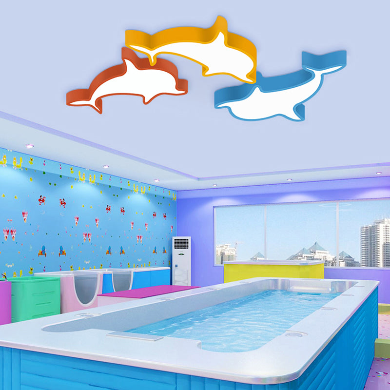 Dolphin Acrylic Ceiling Lamp: Modern, Lovely, Flush Mount Light for Kindergarten
