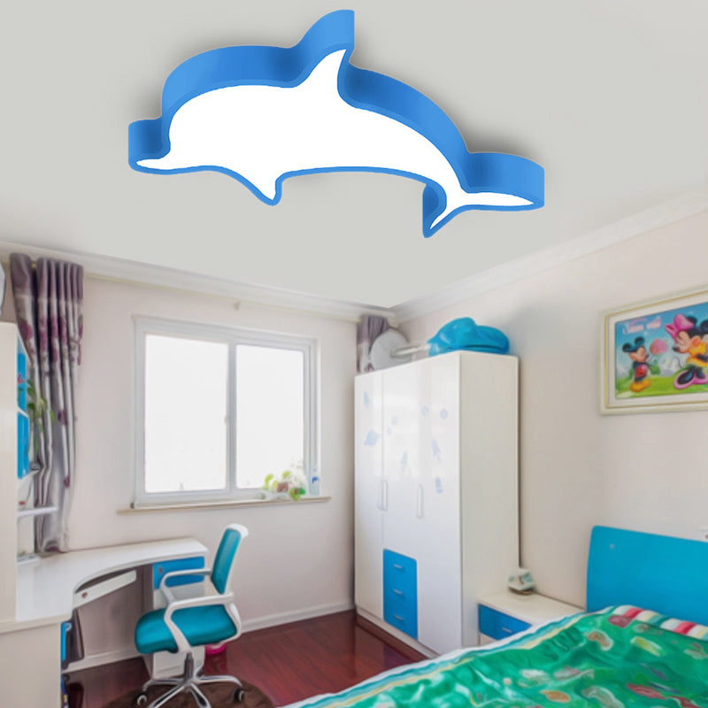 Dolphin Acrylic Ceiling Lamp: Modern, Lovely, Flush Mount Light for Kindergarten