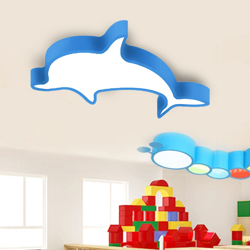 Dolphin Acrylic Ceiling Lamp: Modern, Lovely, Flush Mount Light for Kindergarten