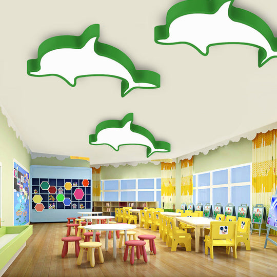 Dolphin Acrylic Ceiling Lamp: Modern, Lovely, Flush Mount Light for Kindergarten